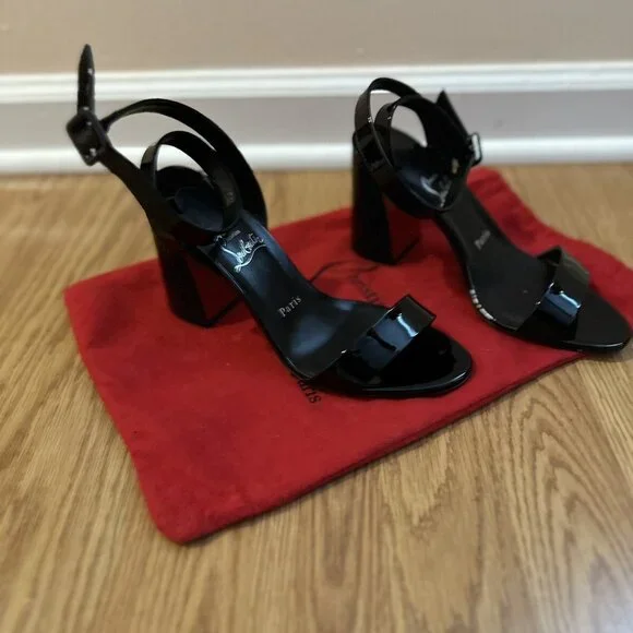 Christian Louboutin Miss Sabina Red Sole Ankle-Strap Sandals - Picture 1 of 7